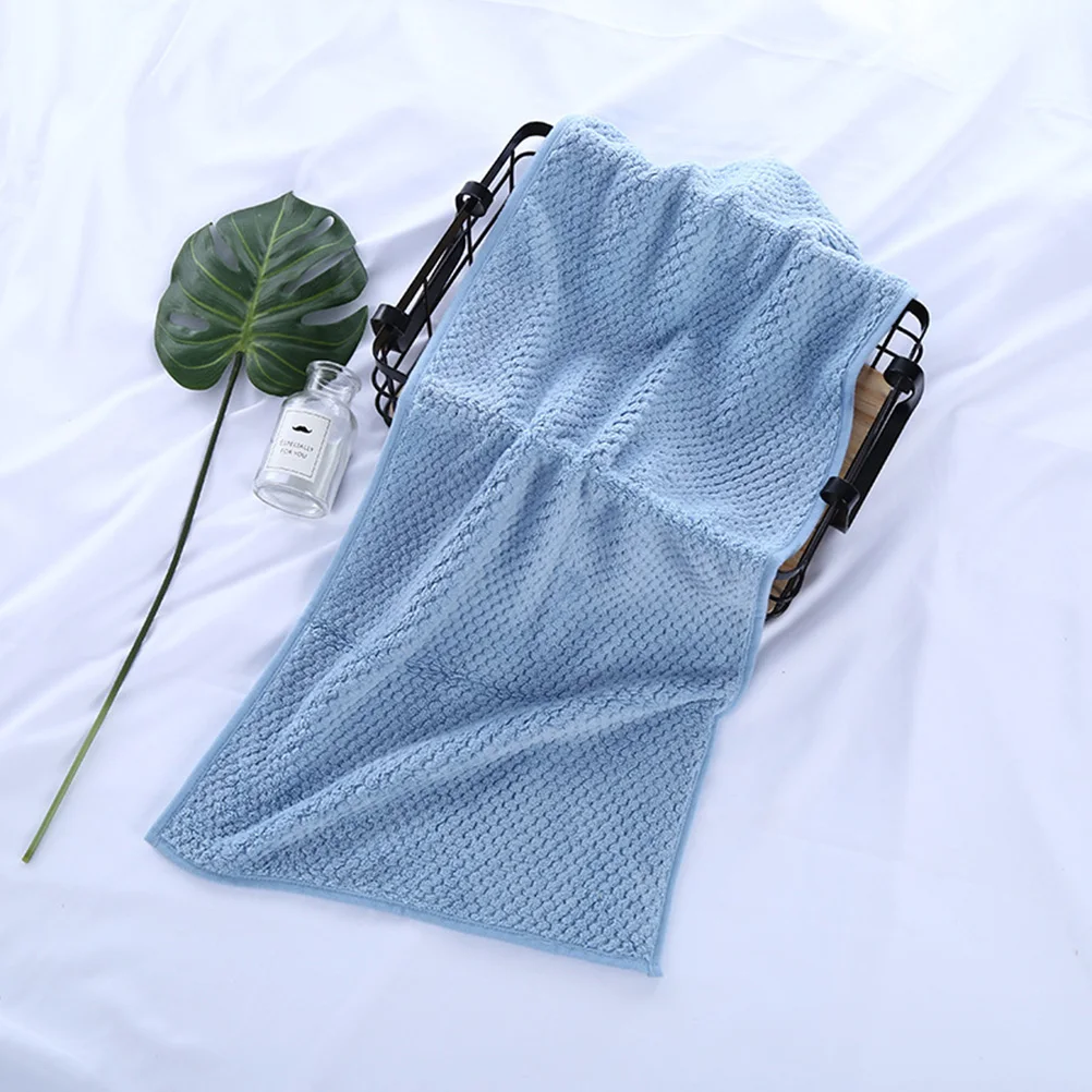 

1Set Coral Fleece Thicken Bath Towels Soft Absorbent Coral Towels Blue Lightweight Quick Dry Multipurpose Bath Towel