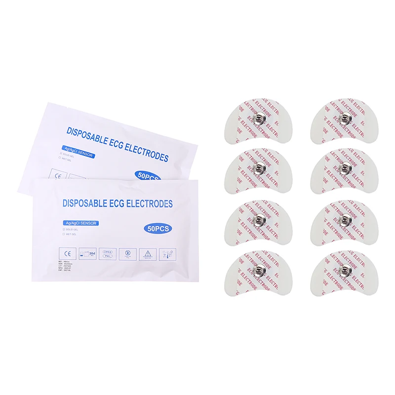 50PCS Each Bag 2439 White Foam Disposable ECG Electrode Pads  Patch ECG EKG Accessories For Pediatric Patient Size