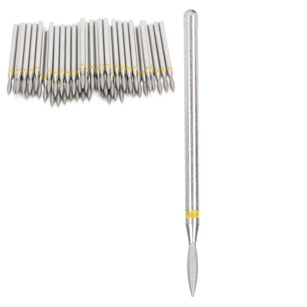 50pcs 1.8mm Shaft Nail Drill Bits Replacement Head Cuticle Bit Nail Polishing Head Cylinder Shape Nail Grinding Head