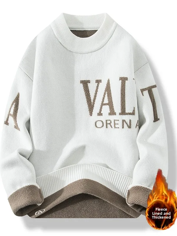 

Утепленный ветрозащитный свитер из флиса, новый стильный теплый вязаный свитер для мальчиков, свитер в университетском стиле, одежда для активного отдыха, свитер, не образующий катышки