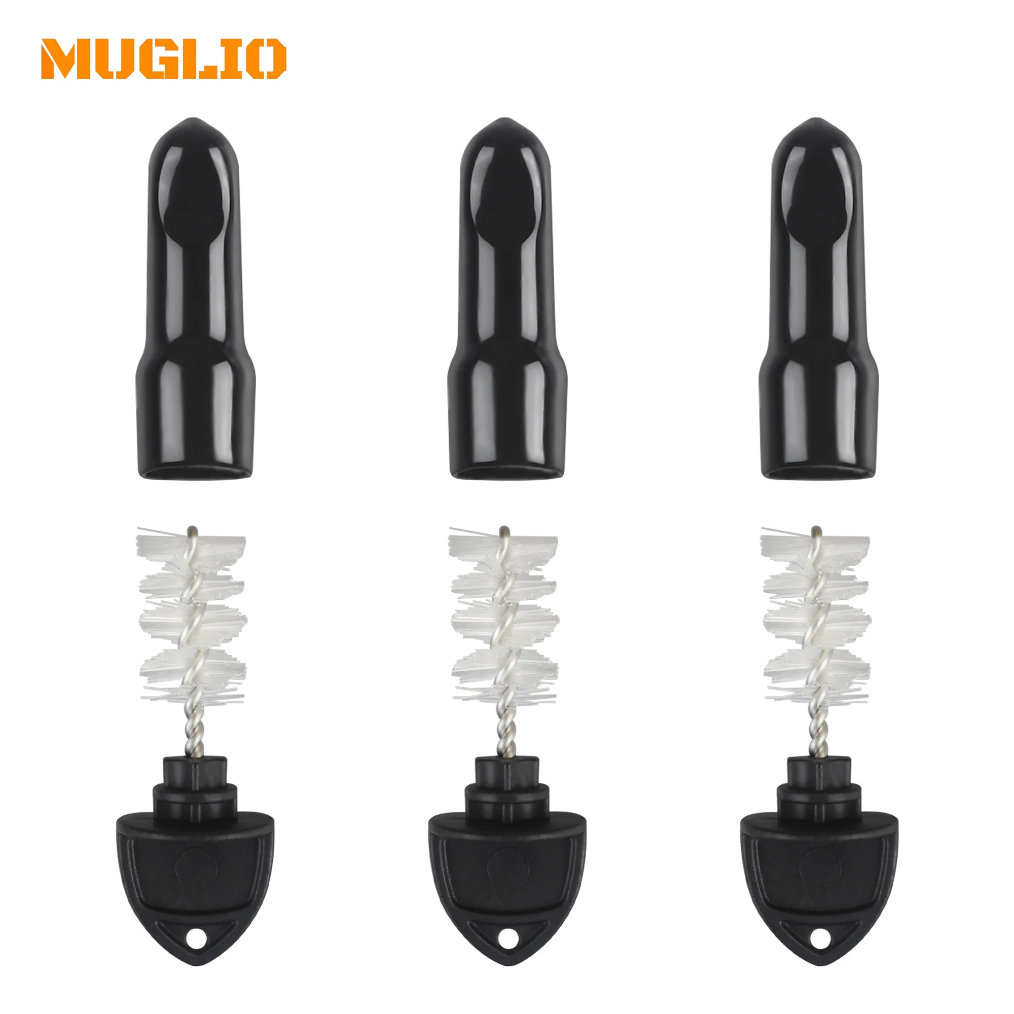MUGLIO Reinigingsborstel voor bierkranen, inclusief kraanafdekking, zwarte kraanborstel en stofbeschermkap voor gebruik in een thuisbar of commerciële omgeving.