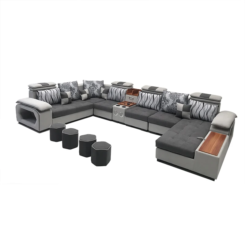 

Modern design L-shaped combination multi-functional sofa seat living room combination sofa