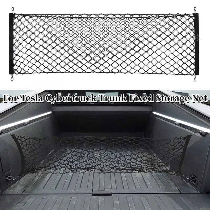 Storage Net for Tesla Cybertruck Cyber Pickup Truck Back Bucket Box Elastic Net Outdoor Luggage Net Fixed Decoration Accessories