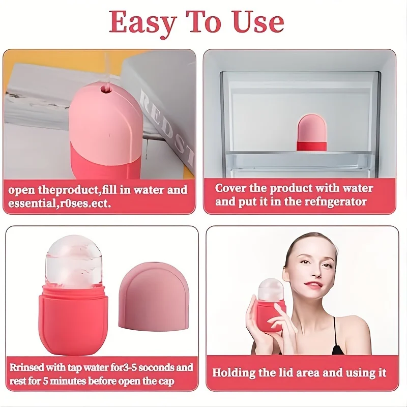 Silicone Ice Massager For Face And Eyes Cooling, Hydrating And Firming Facial Skin Soothing And Relaxing Facial Care Tool