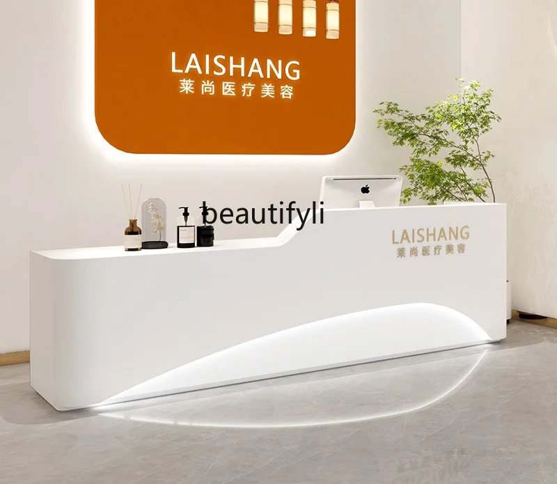 Cashier Desk Paint Clothing Store Nail Salon Bar Counter Simple Medical Beauty Salon Front Desk Training Institution Counter