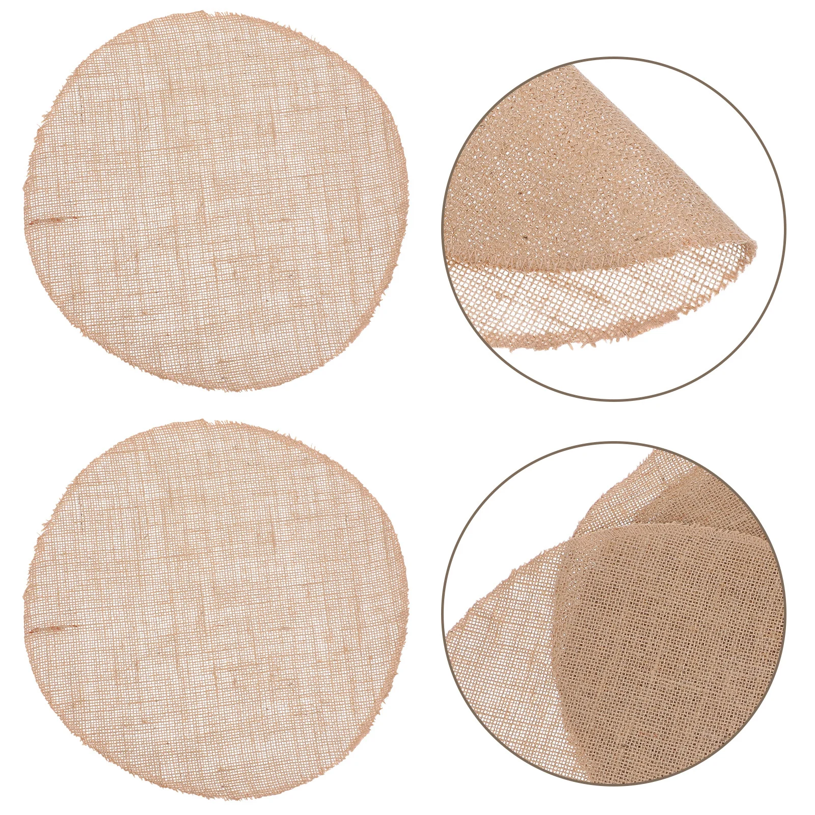 

6 шт. круглые салфетки из мешковины, устойчивые в деревенском стиле, коврики для стола в фермерском доме, аксессуары для обеденного стола, свадебная вечеринка