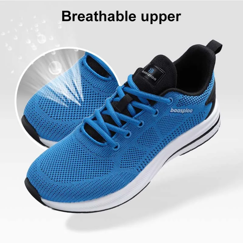 

Baasploa Men Running Shoes Brand Male Designer Mesh Casual Sneakers Lightweight Lace-Up New Male Outdoor Sports Tennis Shoe
