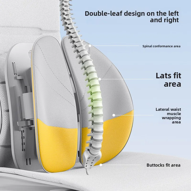Ergonomic Waist Support Cushion for Office and Car Sedentary Comfort Back Pain Relief Car Seat Waist Cushion Breathable Pillow