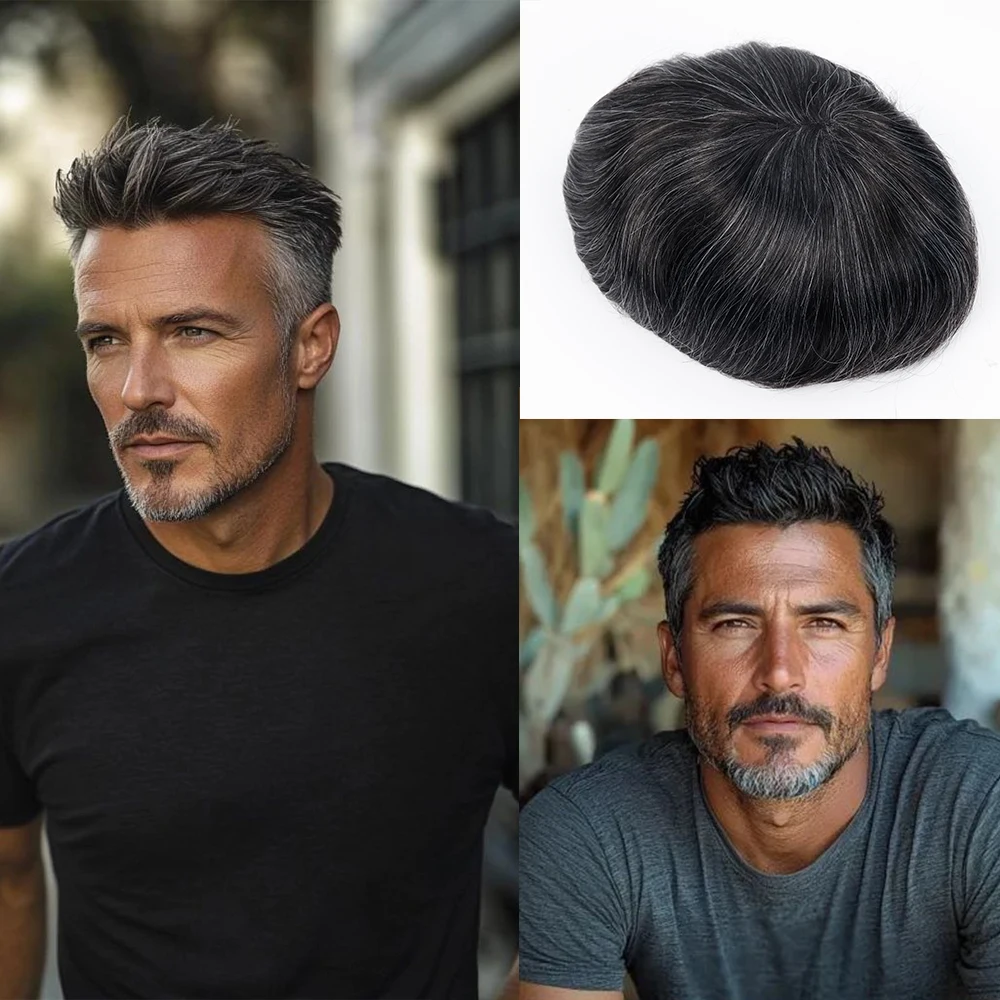 

Мужской парик # 1B30 Полный кружевной парик 8x10, все кожа, система замены человеческих волос, парик, тонкая кожа, невидимое ультра швейцарское кружево