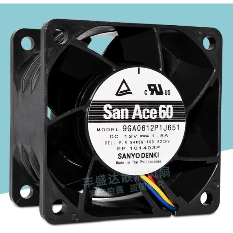 

New Cooler Fan for SANYO 9GA0612P1J651 6038 12V 1.5A High Air Volume Server Cooling Fan 60 * 60 * 38MM