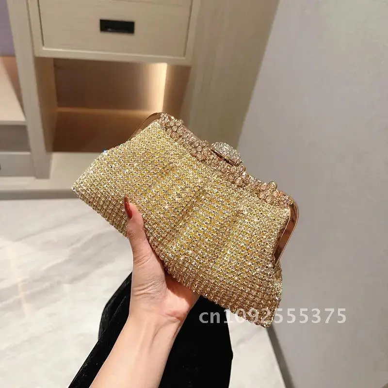 Women Luxury Rhinestone Evening Clutch Bag Detachable Chain Wedding Purse Prom Banquet Handbag Female Elegant Party Shoulder Bag