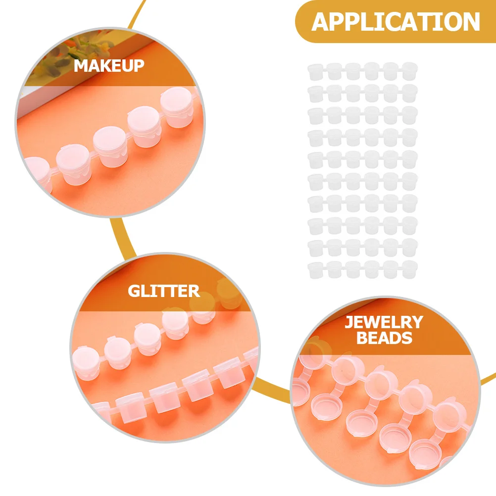 

10Pcs Paint Cup Pots Lightweight Plastic Empty Paint Pot Strips Clear Portable for Art Festivals DIY Plastic Empty Cups Pots