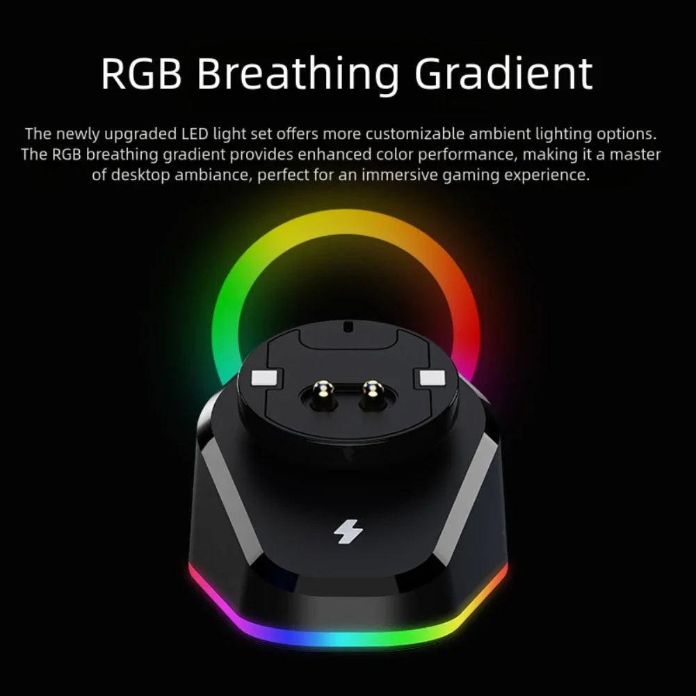 Base de carregamento para mouse sem fio Logitech compatível com GPW4 GPW3 GPW2 GProX G502 G903 Base magnética para carregamento eficiente