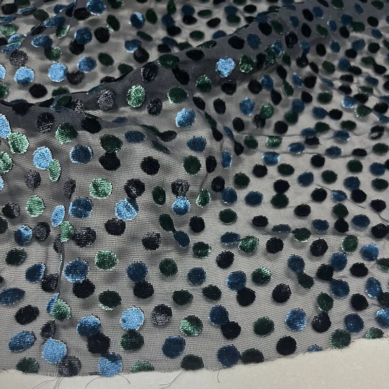 

Imitation Silk Velour Hollow Burnout Fabric for Spring Summer Styles Non Elastic Soft Smooth Drape Cloth Diy By The Meter Sewing