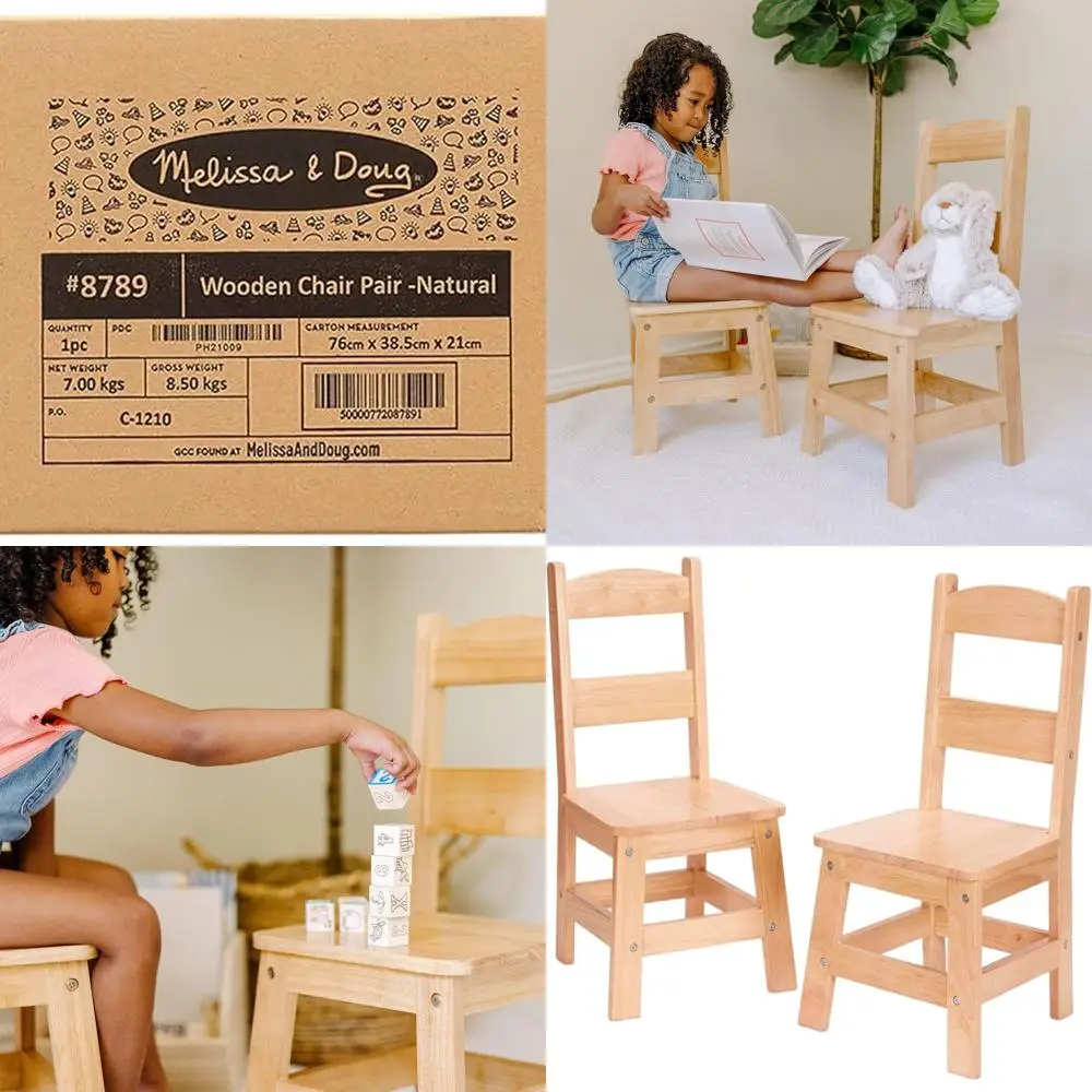 

Pair of Wooden Playroom Chairs - Light Blonde Finish