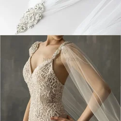 Remove Long train Drag Tulle Wedding Dress Cape Long Wedding Jacket Bolero Crystal Beaded Shoulder Cape Bridal Wrap Customized