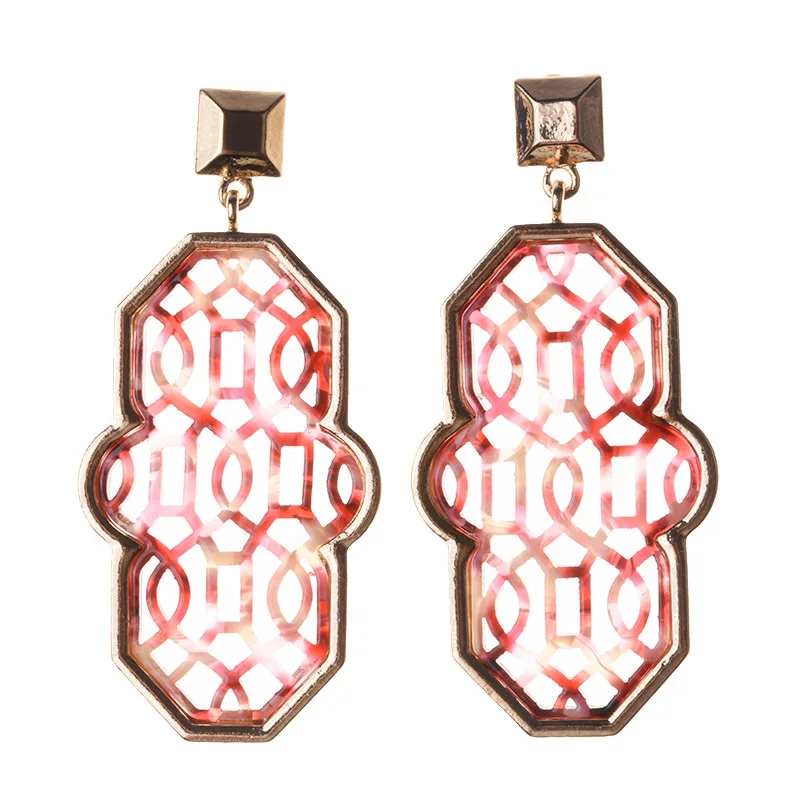 New foreign trade earrings, fashionable exaggerated geometric alloy earrings, cross-border accessories manufacturers