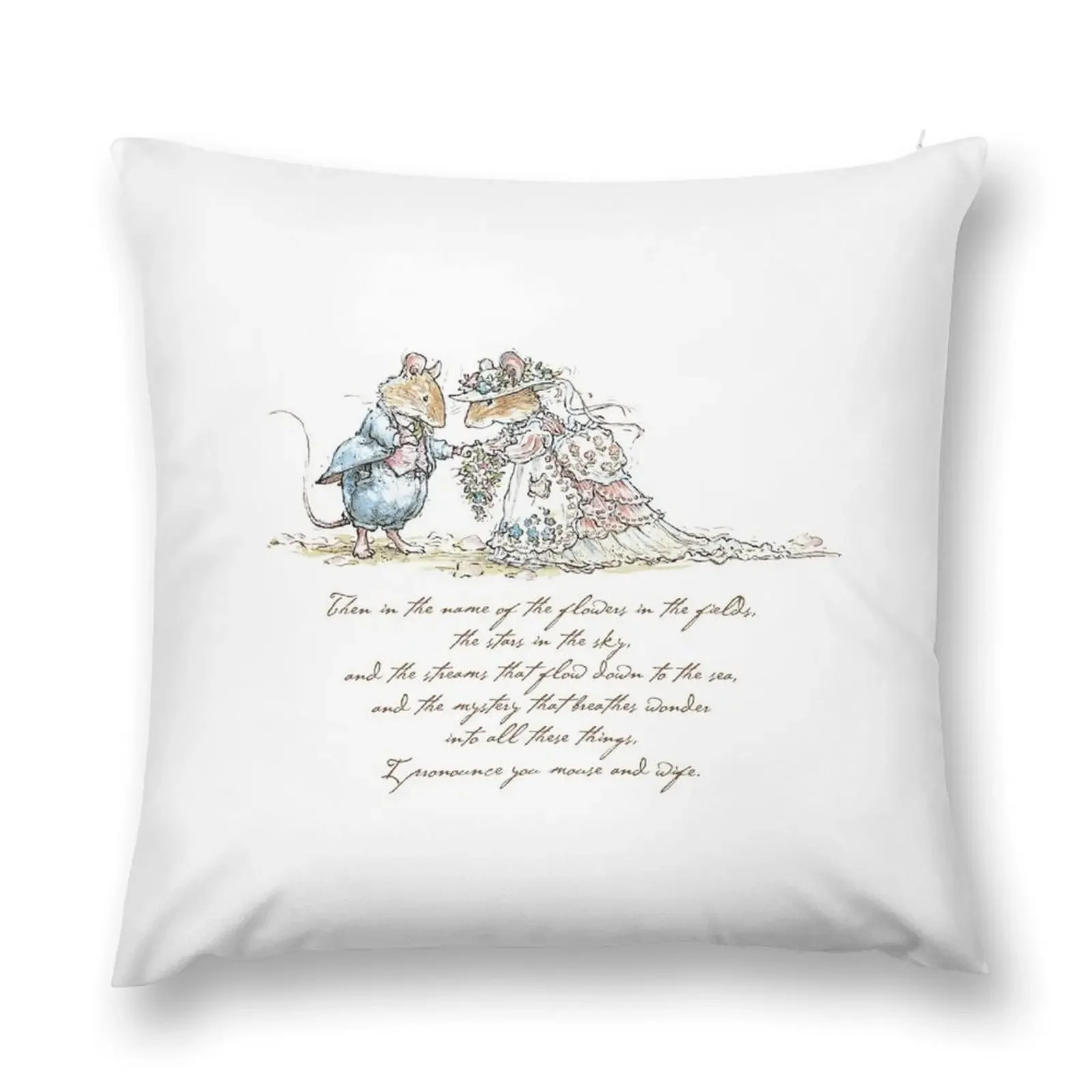

I pronounce you mouse and wife Throw Pillow Decorative Sofa Cushion Pillow Cases Decorative Embroidered Cushion Cover pillow
