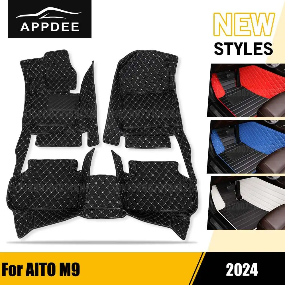 

APPDEE Custom Car Floor Mats For AITO M9 2024 Automobile Carpet Cover Interior Details Accessories Protective Pad Parts