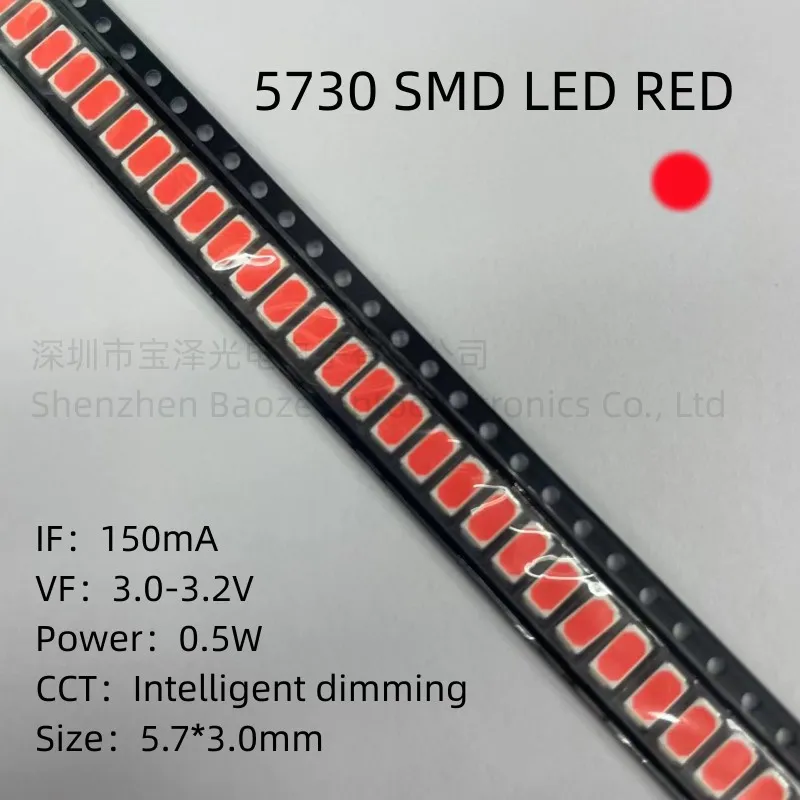 0.5W 5730 SMD LED 3V Red 5.7*3.0mm High brightness High quality lamp beads