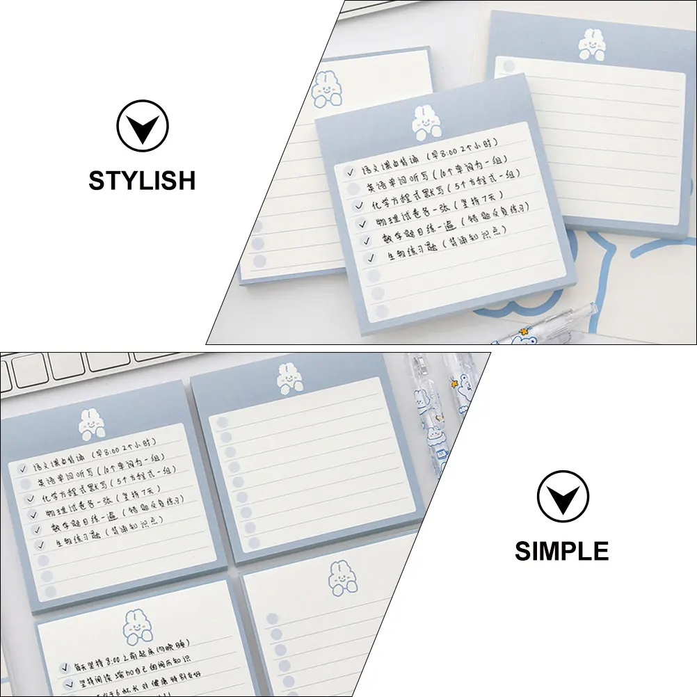 

2pcs Cartoon Notepad Thickened Paper Long Time Use Office Study Schedule Planner Memo Notes Decorative Pads Kids Students