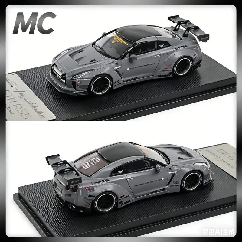 

MC 1: 64 Nissan GTR R35 Combat Grey LB Widebody Modified Edition, alloy casting automotive model, static simulation figurine.