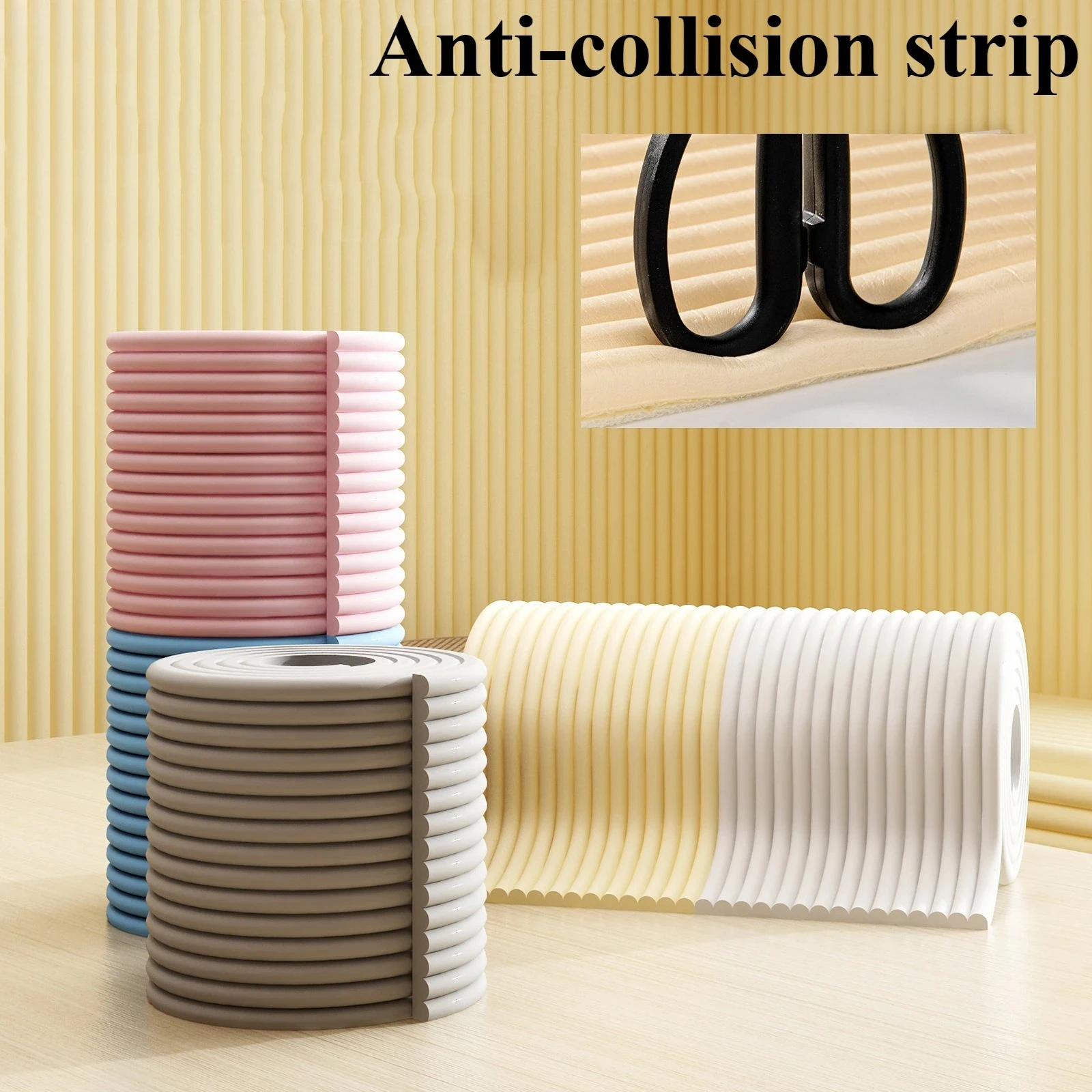Self Adhesive Anti Collision Corner Protection Stripe Design Peeling Soft Edge Protector Suitable for Dining Table Bedside