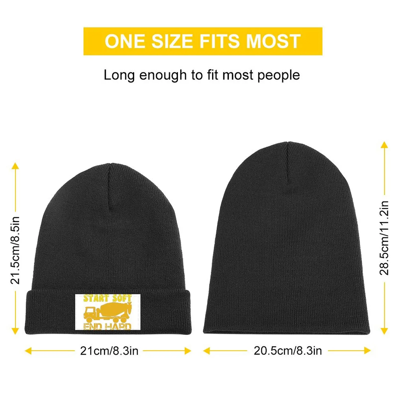 Start Soft End Hard Knitted Cap |-F-| Beach Bag Snapback Cap derby hat For Women 2025 Men's