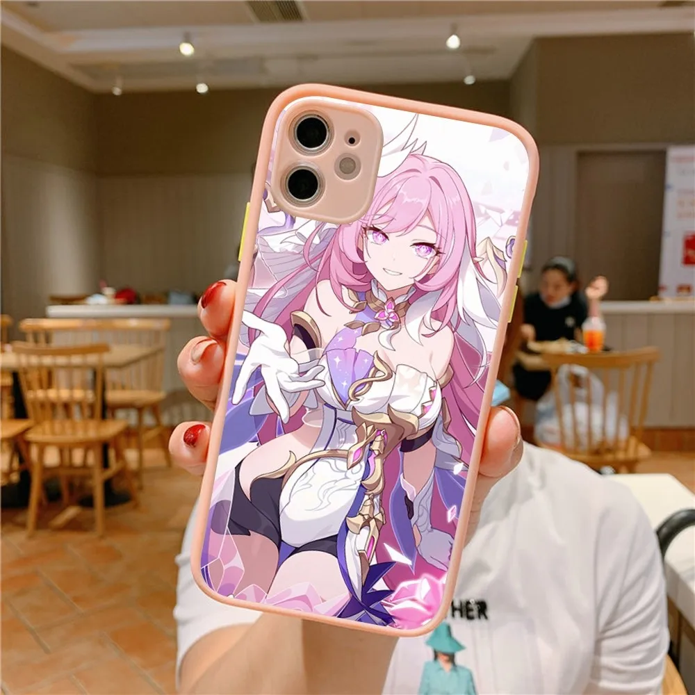 Honkai Elysia Game Phone Case for iPhone 14 11 12 13 Mini Pro Max 8 7 Plus X XR XS MAX Translucent Matte Cover