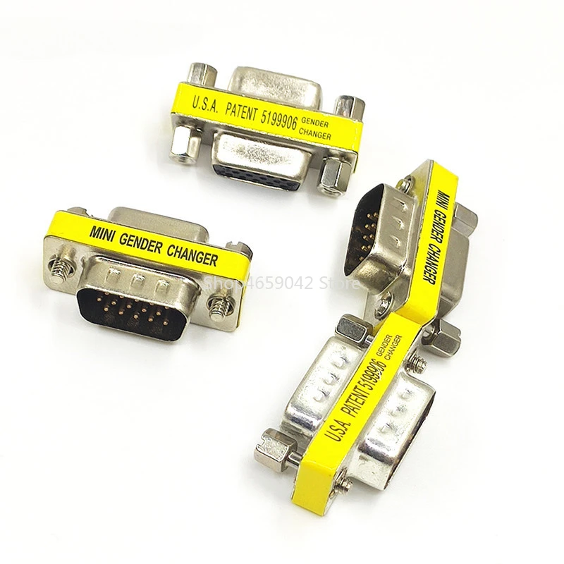 2pcs DB15 VGA Connector Mini Gender Changer Adapter 15 Pin Joint Serial Port M/M M/F F/F Converter