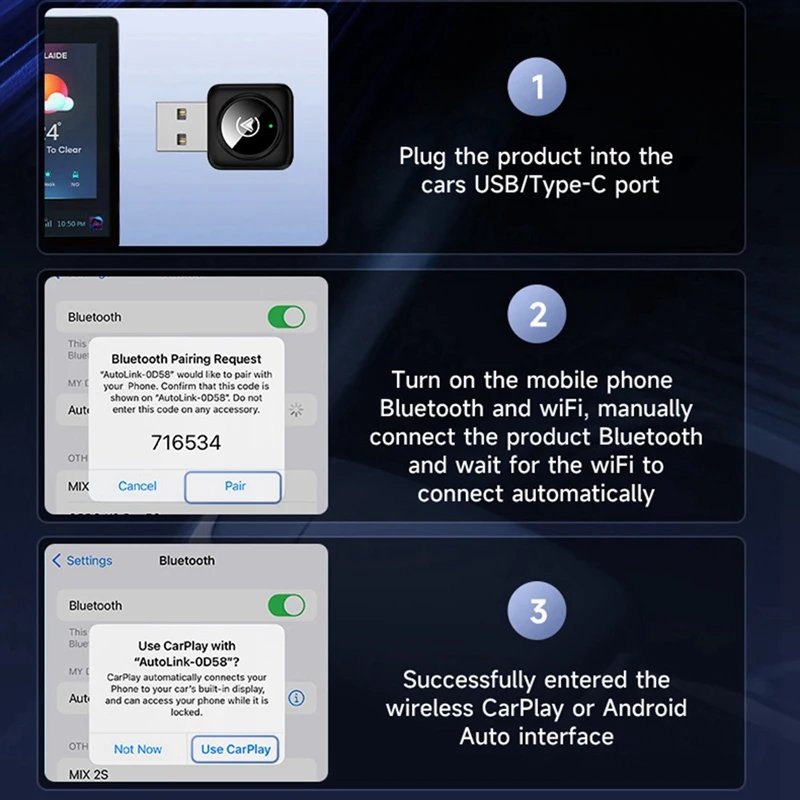 Super Sale Car Wireless Carplay Android Auto 2in1 Box Plug&Play Wired to Wireless Dongle Android Auto CarPlay Smart Mini Box