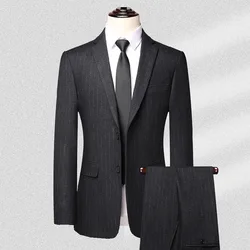 (154) Customized Autumn and Winter Dress Men's Striped Business Suit