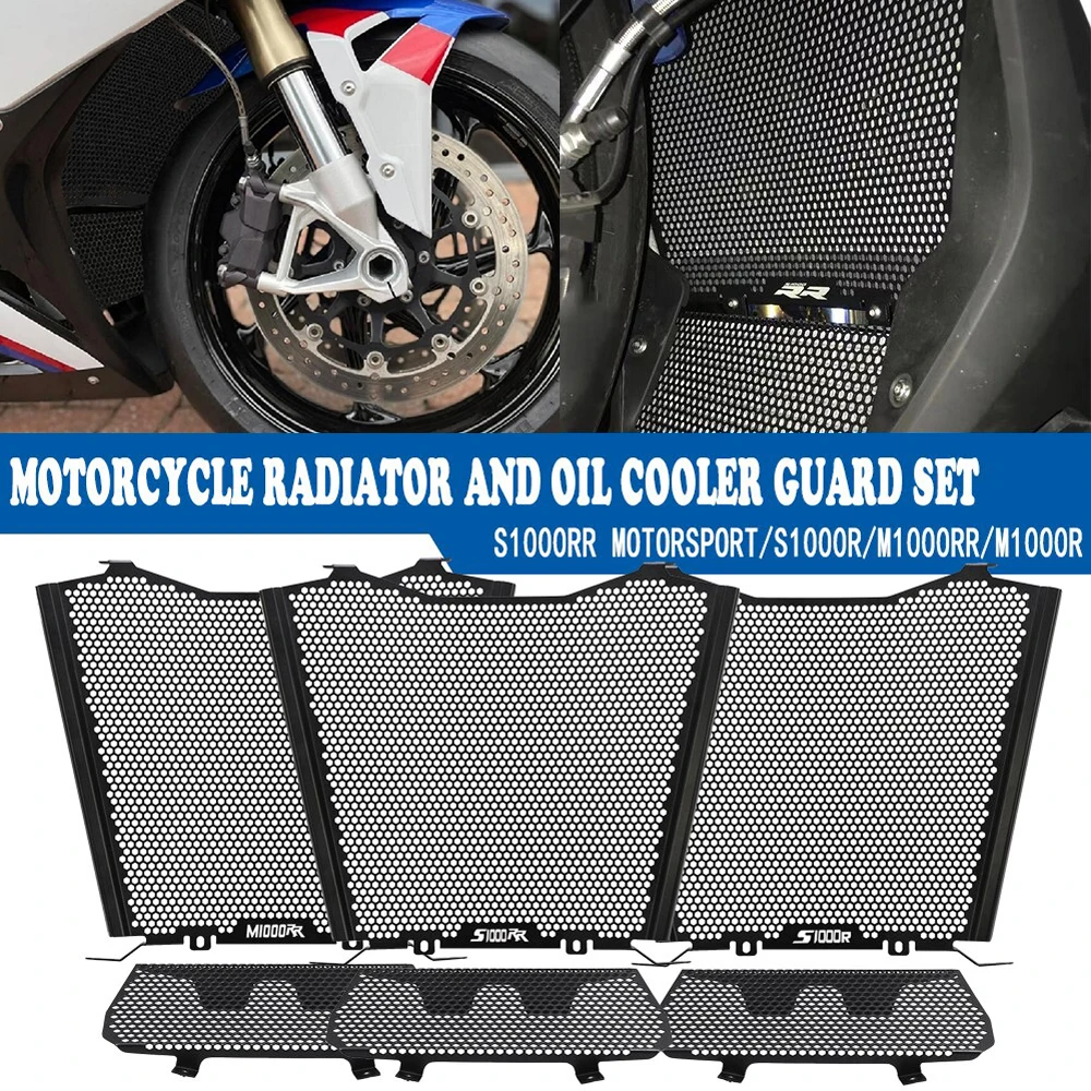 For BMW S1000RR S1000R M1000R M1000RR M 1000 R RR S1000 RR R 2024 Motorcycle Radiator Oil Cooler Guard Set Grille Cover Protect