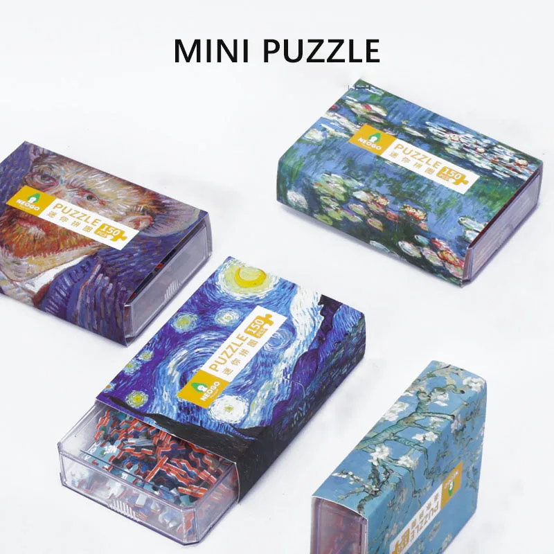 150pcs Tube Mini Cardboard Jigsaw Puzzles Matchbox Game Toys for Children Adults Learning Educational Assemble Toy Games Jigsaw