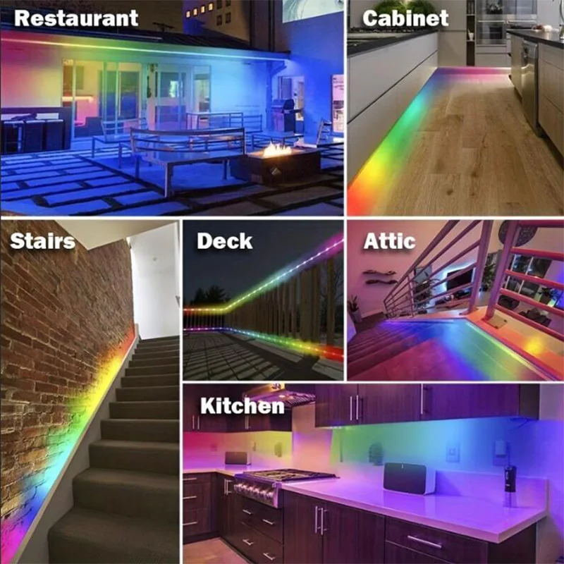 WS2812B 5050 RGBIC Smart LED Strip DC5V Flexible Tuya WIFI RGB Neon LED Light Chasing Effect Lights APP Control for Alexa Google