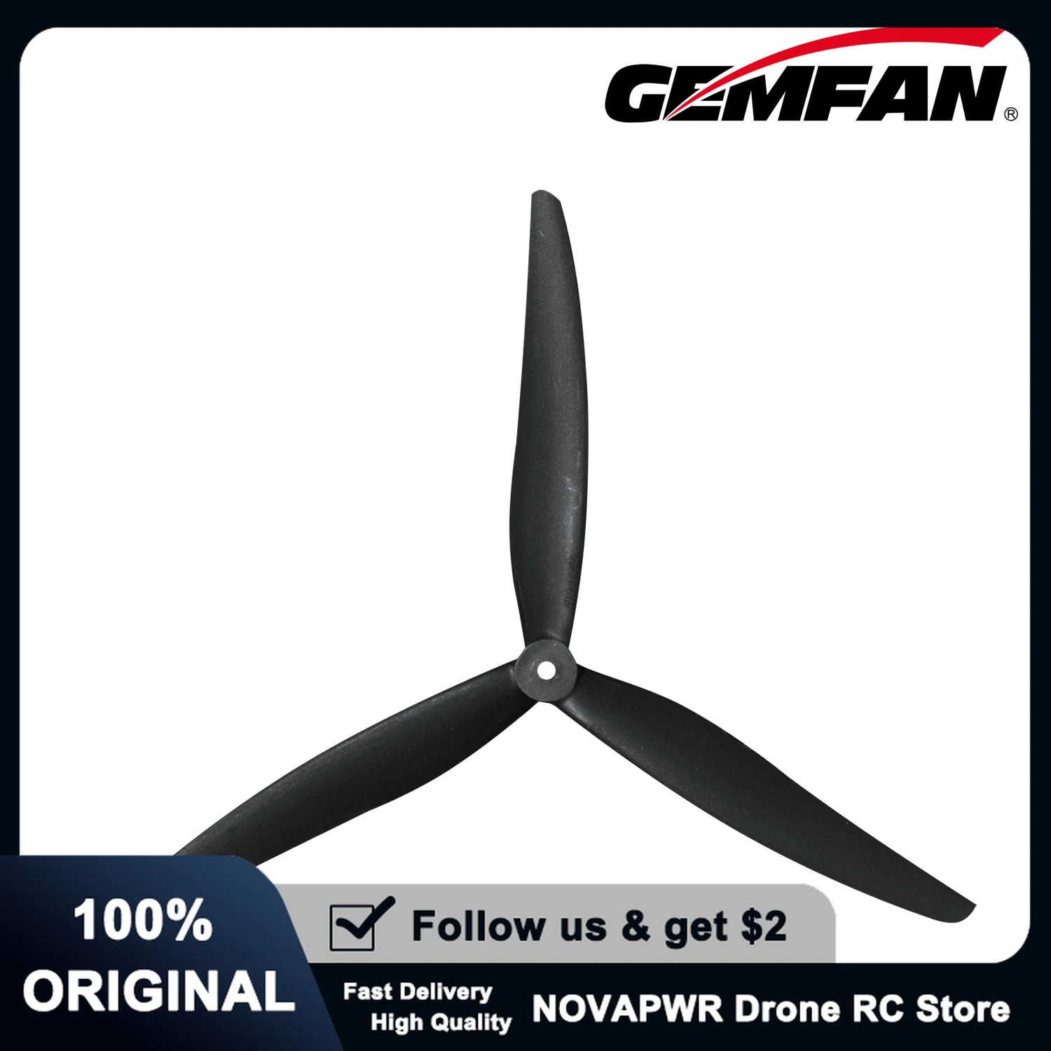 

Gemfan 1170 11Inch 3-Blade Glass Fiber Reinforced Nylon Propeller - Heavy Duty for Large FPV Drones with 3220 Motors