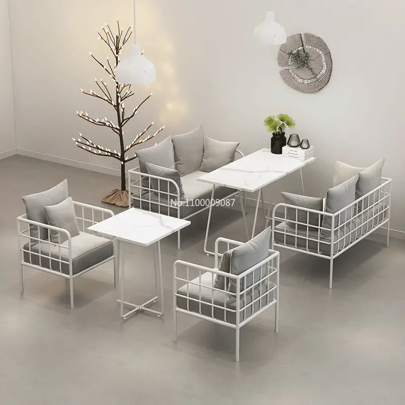 Cafe Card Seat Double Small Sofa Net Red Style Catering Restaurant Snack Dessert Milk Tea Shop Table Chair Combination 가구