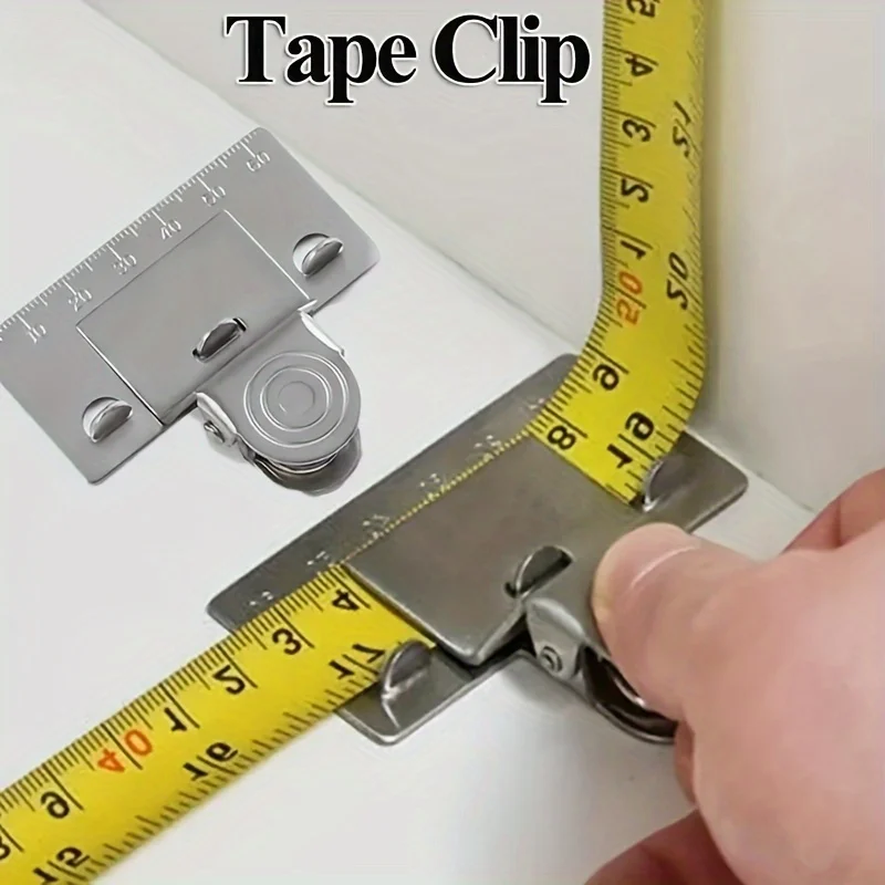 [1pc Accurate Stainless Steel Measuring] 1pc Stainless Steel Measuring Tape Clip: Get Accurate Measurements Every Time!