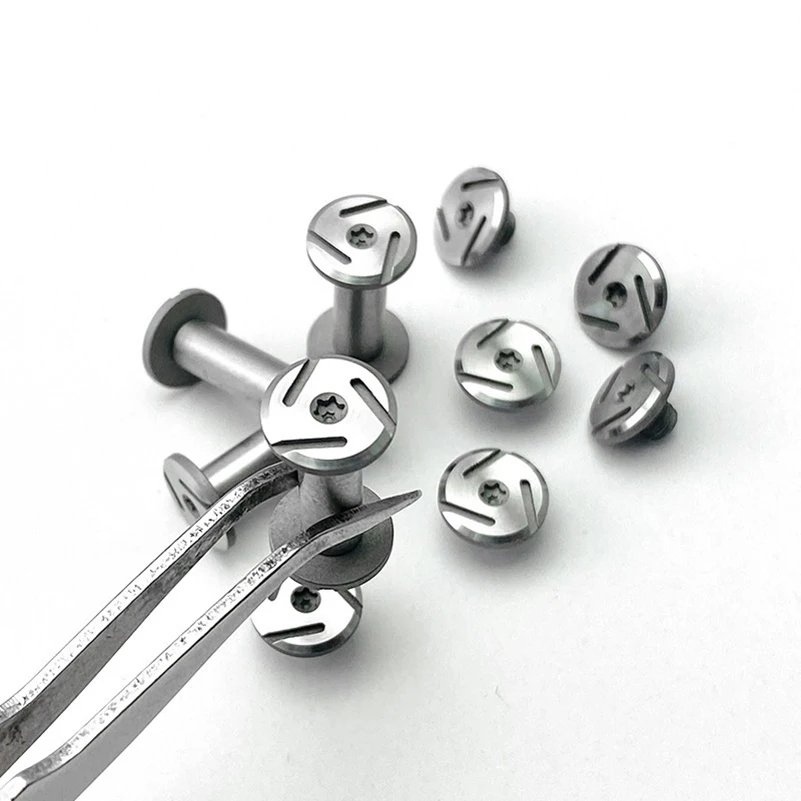 10 Sets/lot Stainless Steel Suit for 6MM Handle Hole Size Knife M4 Lock Bolts Screws Spindle Rivet Nail DIY Make Accessory Part