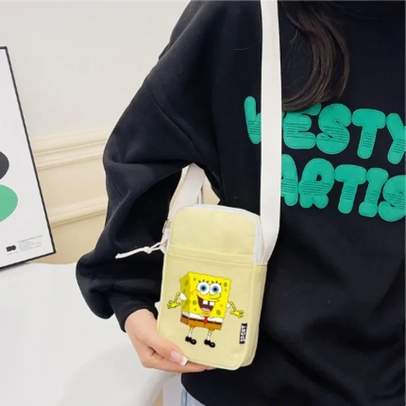 SpongeBob SquarePants Women Shoulder Bag Fashion Crossbody Bags Loss-proof Portable Mobile Phone Cosmetic Satchel Birthday Gift