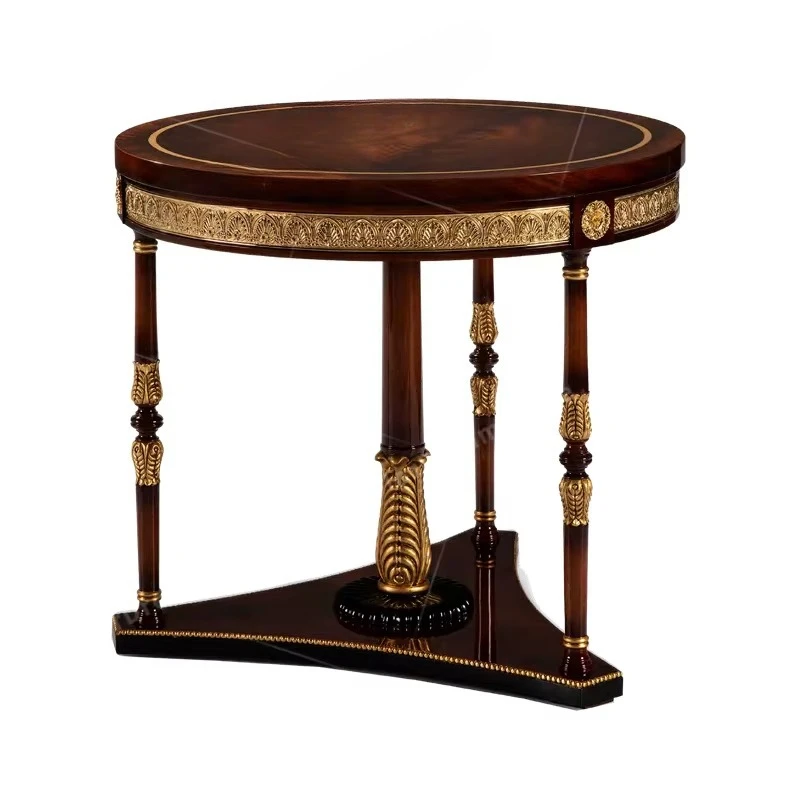 

Classic French Style Hand Carved Solid Wood Antique End Table Luxury Living Room Side Tables for Home Use