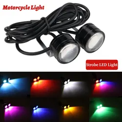 1 par de luces estroboscópicas para motocicleta, ojo de águila, luz de circulación diurna para motocicleta, faro antiniebla, accesorios para motocicleta