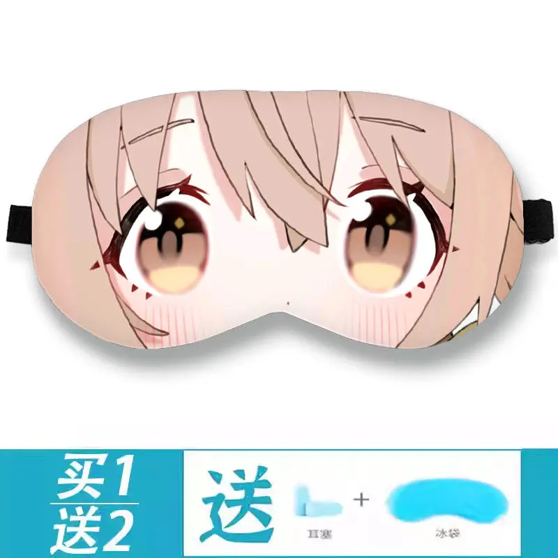 Blue Archive Anime Sunaōkami Shiroko Shirasu Azusa Takanashi Hoshino Funny Eyepatch Sleep Eyeshade Unisex Blindfold Cosplay Gift - Image 5
