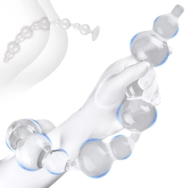 62cm Long Crystal Chain With 10 Balls Anal Bead Butt Plug Sex Toys For Women Men Trainer Stimulator Large ButtPlug Anus