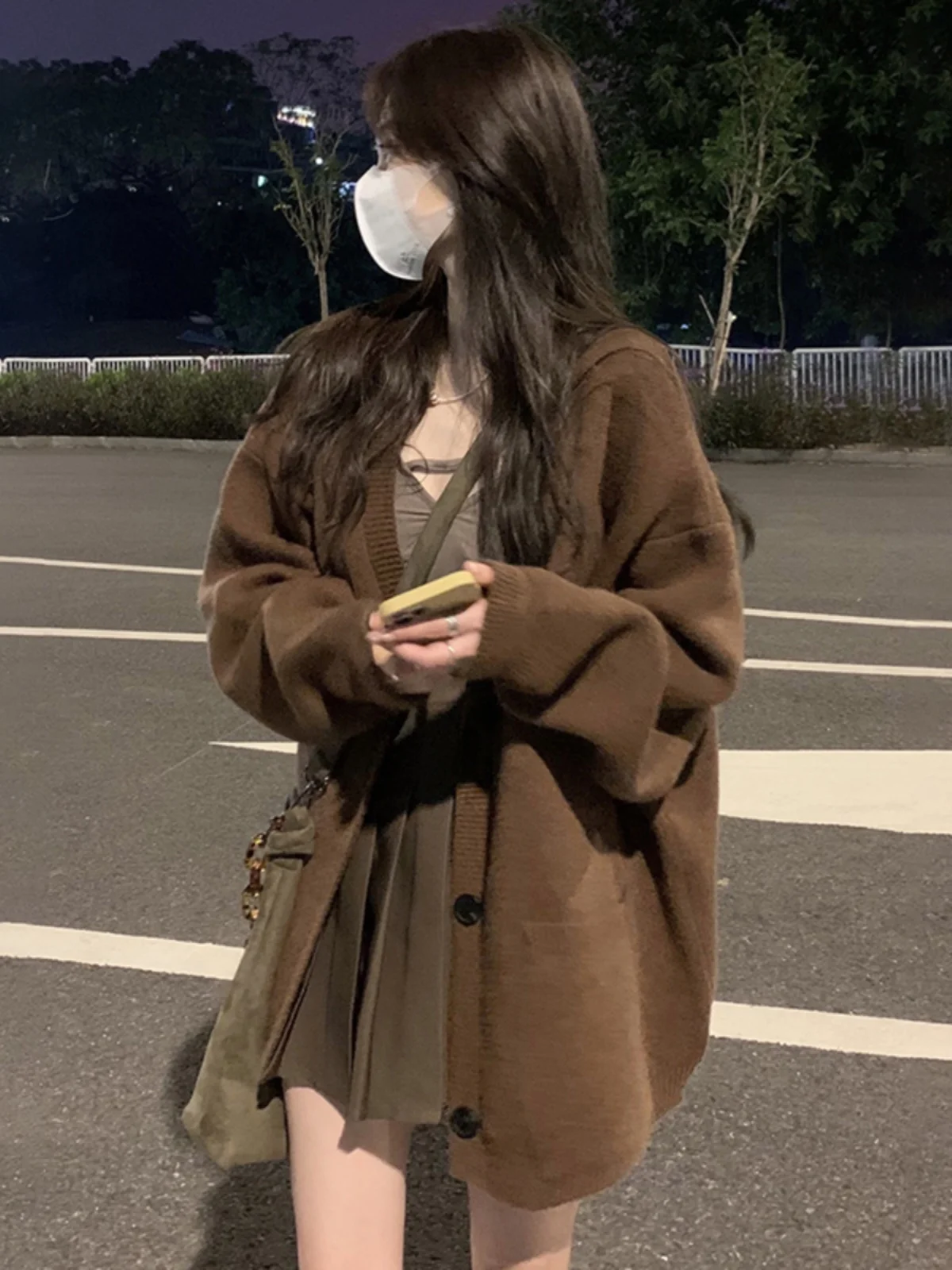 

Ladies' Lazy Sle Knitted Sweater Set Coat Soft Cozy Loose Fit All Season Open Cardigan Top for Small Figures Autumn Winter