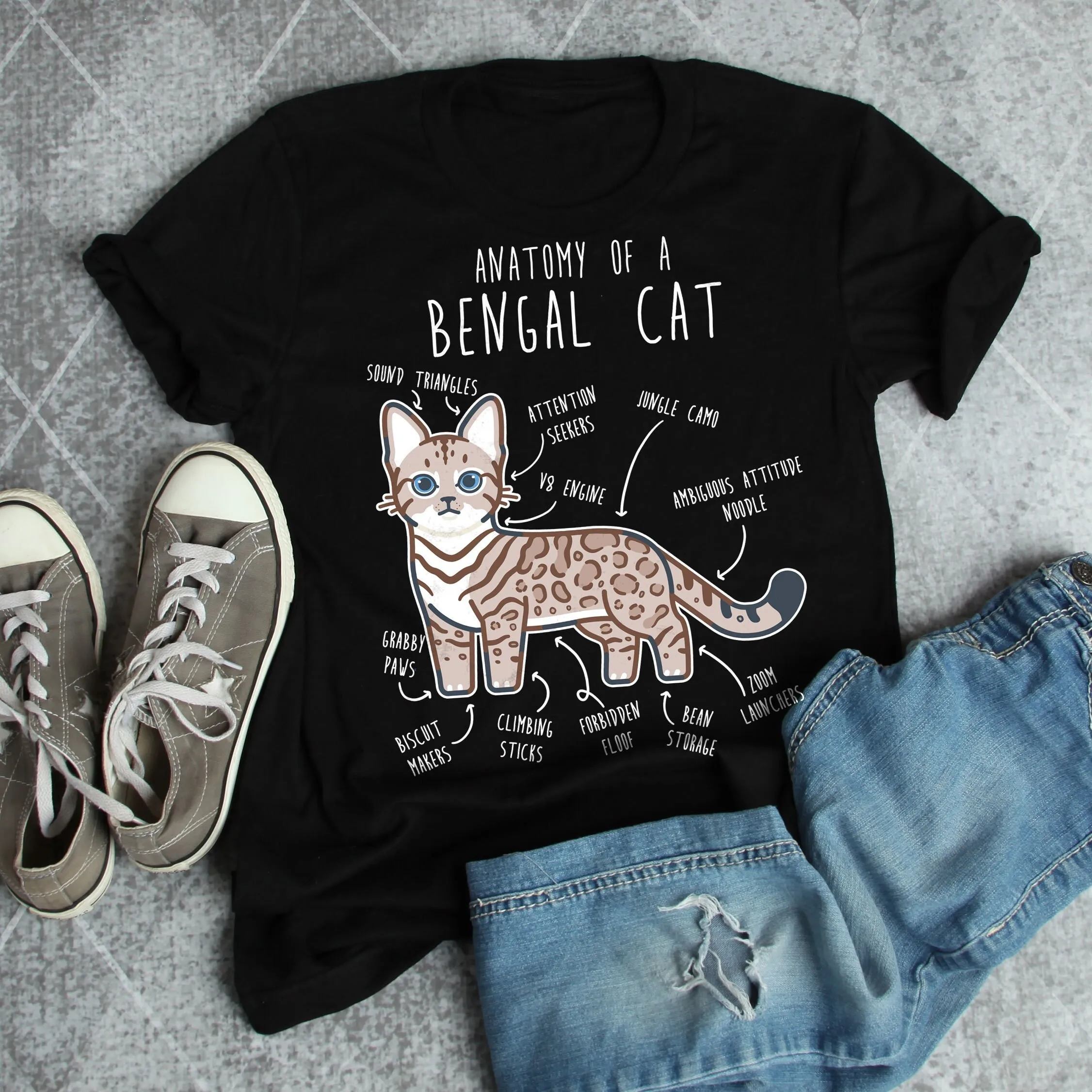 Camiseta de gato de Bengala de nieve amante divertido lindo sello de mascota Lynx mamá papá