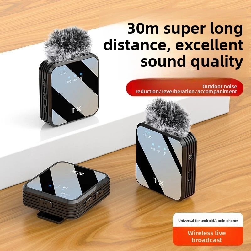 

Беспроводной петличный микрофон 2,4 ГГц, двухканальный, профессиональный, с шумоподавлением, для YouTube, прямых трансляций и видеоблогов