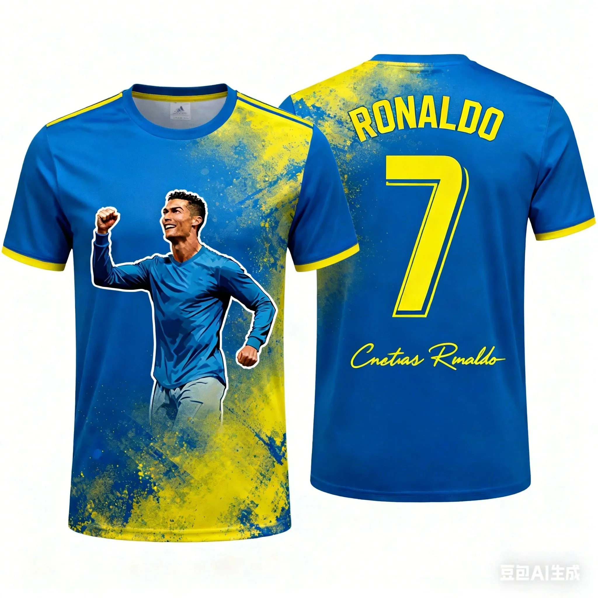 Ronaldo 7 ChatGPT AI Football Jersey Fan Edition Soccer Training Tops for Adults and Kids Summer Comfortable Casual Sportswear