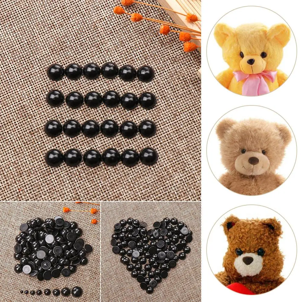 100pcs Christmas Gift 3-12mm Plush toy Dolls Accessories Animals Puppets making Black Safety Eyes Bears Needle Felting