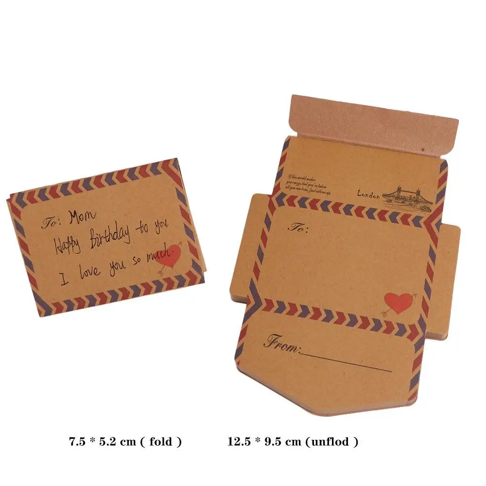 45pcs/set Envelopes Kraft Paper Writable Memo Pads Vintage Message Letter Writing Invitation Card Cover Office Supplies